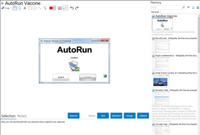 AutoRun Vaccine - Flamory bookmarks and screenshots