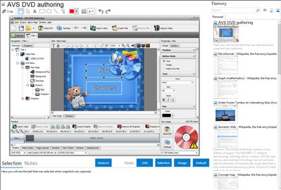 AVS DVD authoring - Flamory bookmarks and screenshots