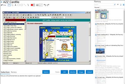 AZZ Cardfile - Flamory bookmarks and screenshots