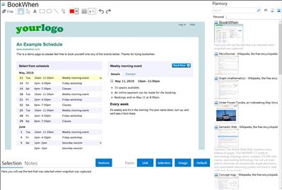 BookWhen - Flamory bookmarks and screenshots