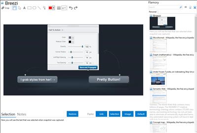 Breezi - Flamory bookmarks and screenshots