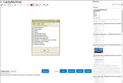 CacheMyWork - Flamory bookmarks and screenshots