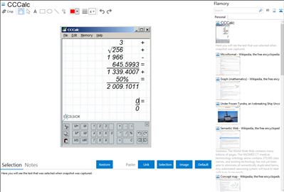 CCCalc - Flamory bookmarks and screenshots