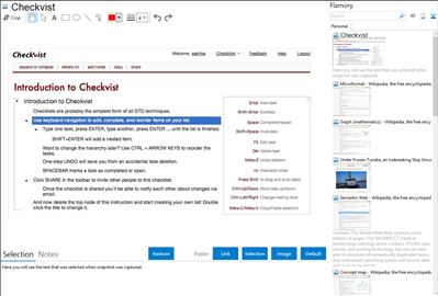 Checkvist - Flamory bookmarks and screenshots