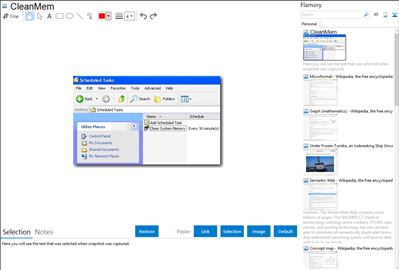 CleanMem  - Flamory bookmarks and screenshots