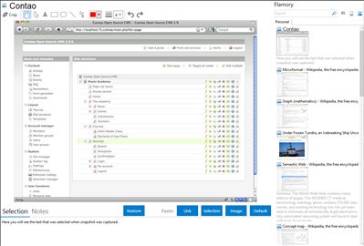 Contao - Flamory bookmarks and screenshots
