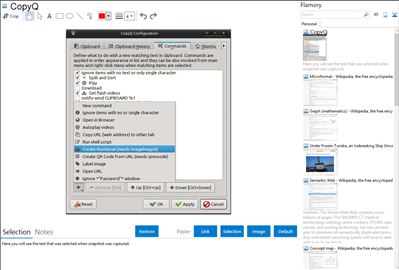 CopyQ - Flamory bookmarks and screenshots