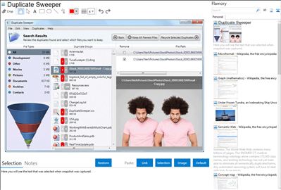 Duplicate Sweeper - Flamory bookmarks and screenshots