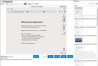 dvdisaster - Flamory bookmarks and screenshots