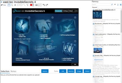 east-tec InvisibleSecrets 4 - Flamory bookmarks and screenshots