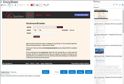 EncryShare - Flamory bookmarks and screenshots