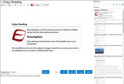 Enjoy Reading - Flamory bookmarks and screenshots