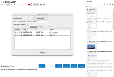 FakeSMTP - Flamory bookmarks and screenshots