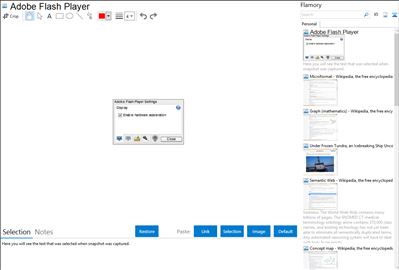 Adobe Flash Player - Flamory bookmarks and screenshots