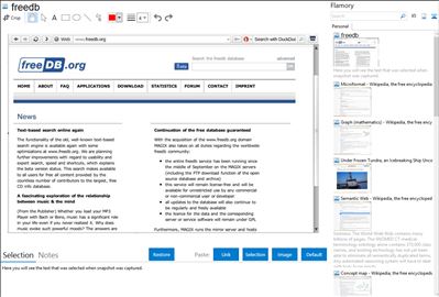 freedb - Flamory bookmarks and screenshots