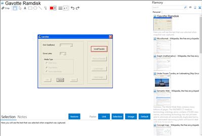 Gavotte Ramdisk - Flamory bookmarks and screenshots