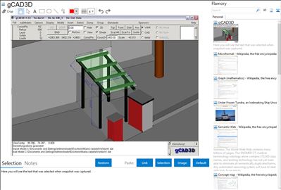 gCAD3D - Flamory bookmarks and screenshots