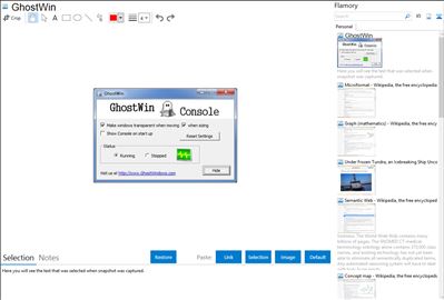 GhostWin - Flamory bookmarks and screenshots