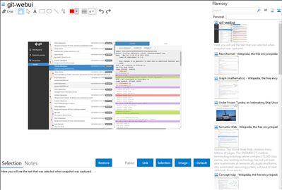 git-webui - Flamory bookmarks and screenshots