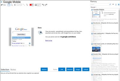 Google Mobile - Flamory bookmarks and screenshots