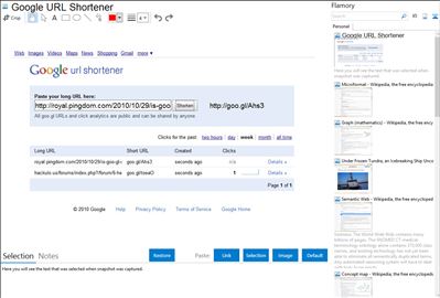 Google URL Shortener - Flamory bookmarks and screenshots