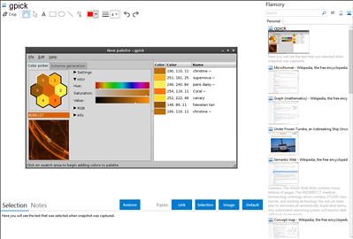 gpick - Flamory bookmarks and screenshots