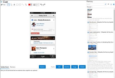 Cue - Flamory bookmarks and screenshots