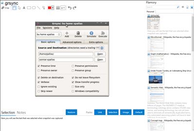 grsync - Flamory bookmarks and screenshots