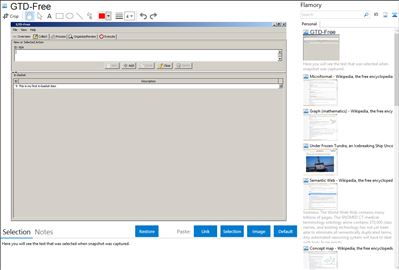GTD-Free - Flamory bookmarks and screenshots