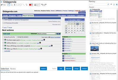 Gtdagenda - Flamory bookmarks and screenshots