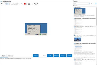 HideWin - Flamory bookmarks and screenshots