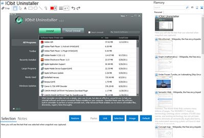 IObit Uninstaller - Flamory bookmarks and screenshots