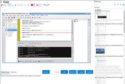 Kate - Flamory bookmarks and screenshots