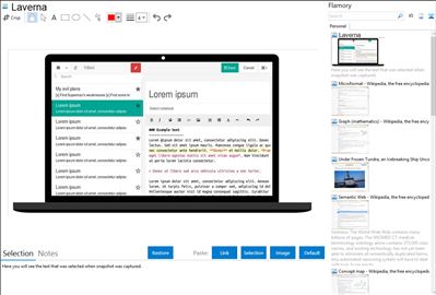 Laverna - Flamory bookmarks and screenshots