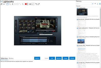 Lightworks - Flamory bookmarks and screenshots