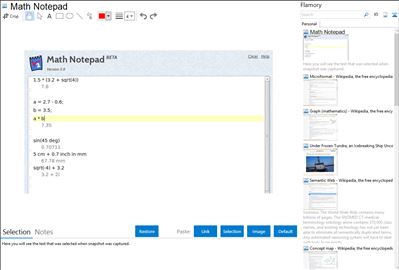 Math Notepad - Flamory bookmarks and screenshots