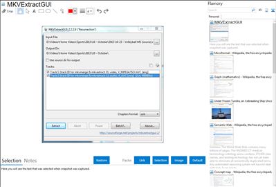 MKVExtractGUI - Flamory bookmarks and screenshots