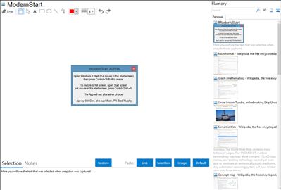 ModernStart - Flamory bookmarks and screenshots