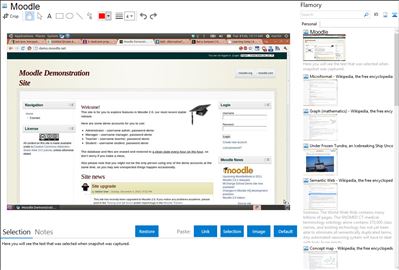 Moodle - Flamory bookmarks and screenshots