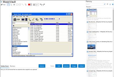 MusicVault - Flamory bookmarks and screenshots