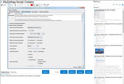 MyDefrag Script Creator - Flamory bookmarks and screenshots