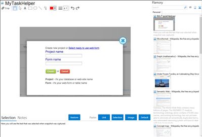 MyTaskHelper - Flamory bookmarks and screenshots