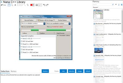 Nana C++ Library - Flamory bookmarks and screenshots