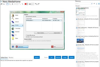 Nero MediaHome - Flamory bookmarks and screenshots