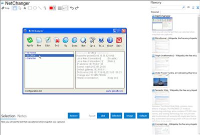 NetChanger - Flamory bookmarks and screenshots