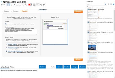 NewsGator Widgets - Flamory bookmarks and screenshots