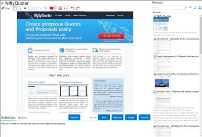NiftyQuoter - Flamory bookmarks and screenshots