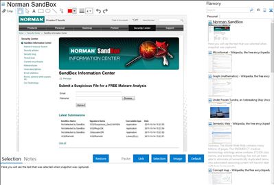 Norman SandBox - Flamory bookmarks and screenshots