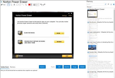 Norton Power Eraser - Flamory bookmarks and screenshots