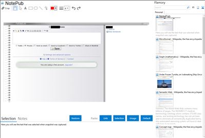 NotePub - Flamory bookmarks and screenshots